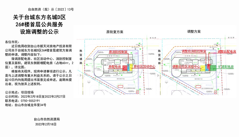 台自然资（规）示﹝2022﹞13号-关于台城东方名城D区26#楼首层公共服务设施调整的公示.jpg