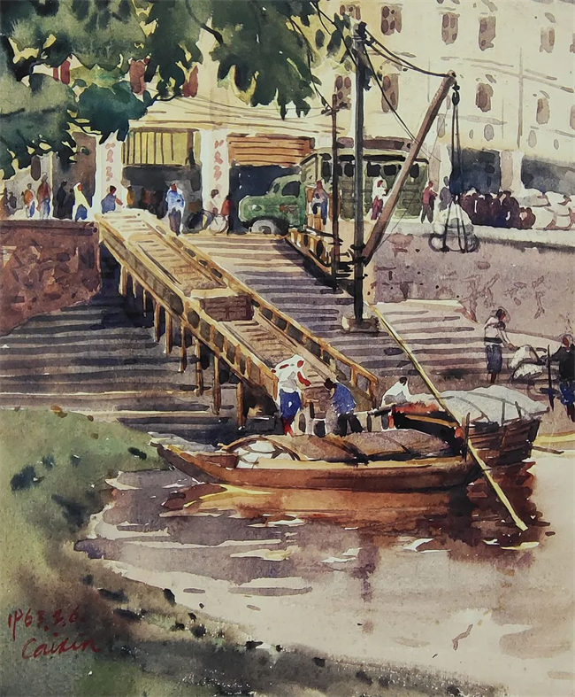 《台城河码头》 39x27cm  1963年.jpg