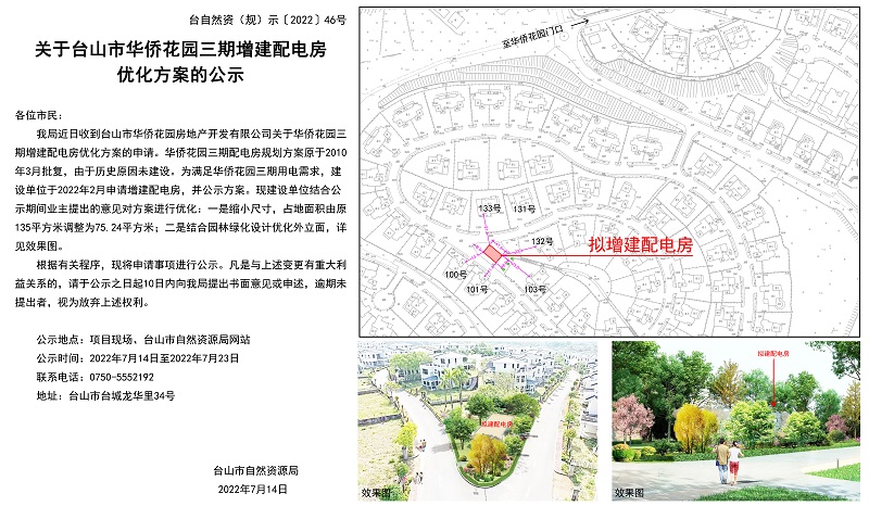 台自然资（规）示﹝2022﹞46号-关于台山市华侨花园三期增建配电房优化方案的公示.jpg