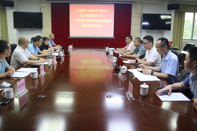 专业代表小组成员李传周领衔提出关于潭江等跨界河流的治理管护问题建议。.JPG