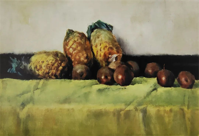 《菠萝和梨子》 54x79cm&nbsp; 1994年.jpg