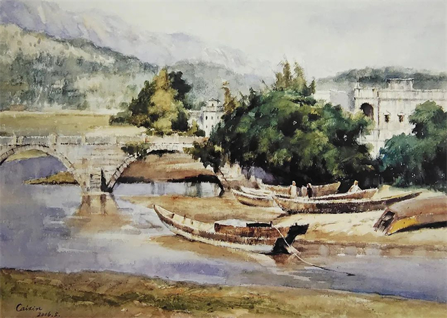 《古桥边》 64x90cm&nbsp; 2006年.jpg