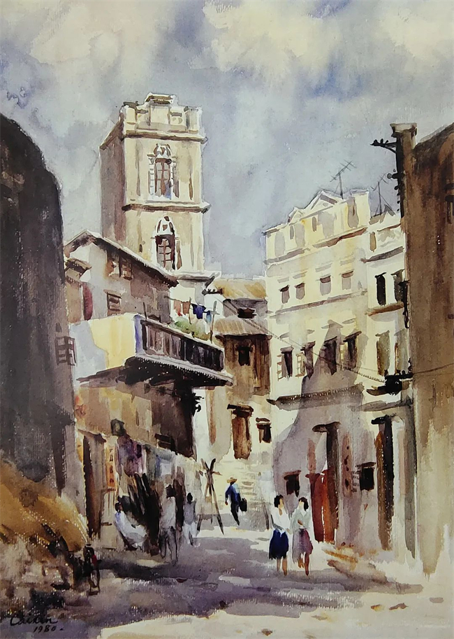 《广海街景》 79x54cm&nbsp; 1980年.jpg