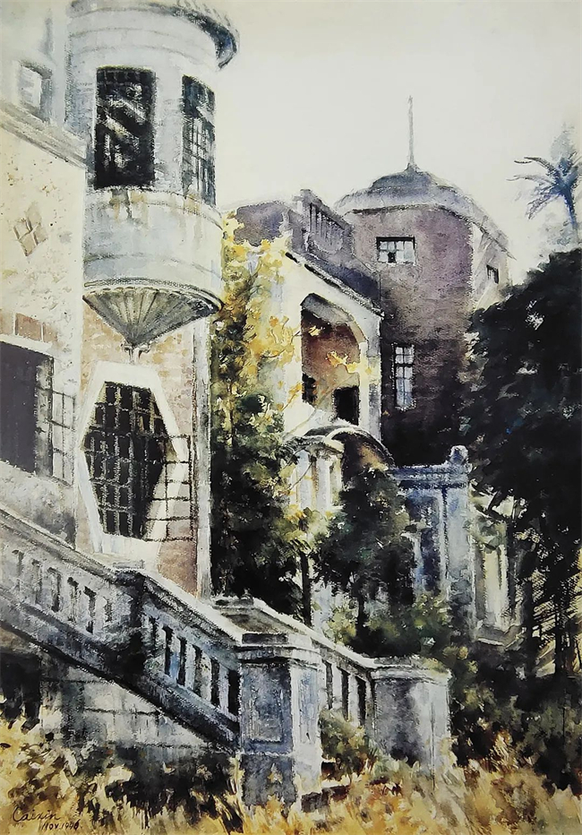 《侨乡风情之——华侨旧宅》 64x90cm&nbsp; 1996年.jpg