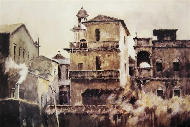 《侨乡小镇》 54x79cm&nbsp; 1996年.jpg