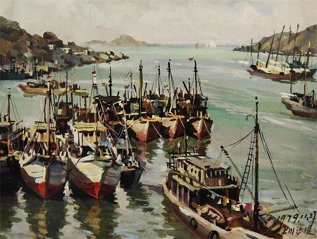 《上川沙堤港》 39x54cm&nbsp; 1979年.jpg