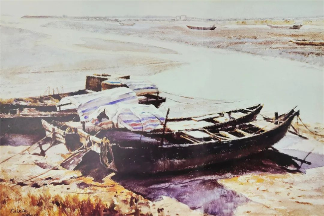 《阳光、滩涂》 64x90cm&nbsp; 2001年.jpg